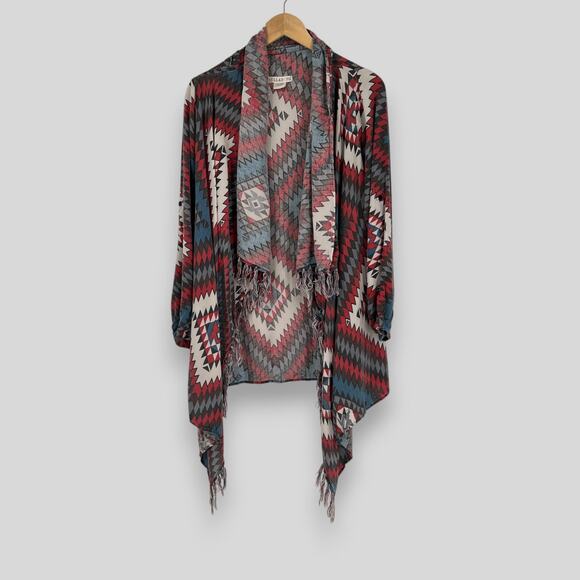 Billabong Southwestern Drape Open-Front Cardigan Size Medium - Picture 1 of 5